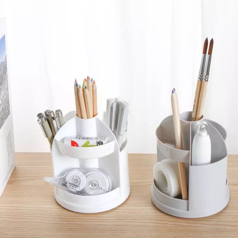 360˚ Degree Rotatable Desktop Pen Organizer, 3 Slots Spinning Pencil Pen Desk Organizers, Creative Pen Pencil Holder, Makeup Storage Container 360˚ Degree Rotatable Desktop Pen Organizer, 3 Slots Spinning Pencil Pen Desk Organizers, Creative Pen Pencil Holder, Makeup Storage Container